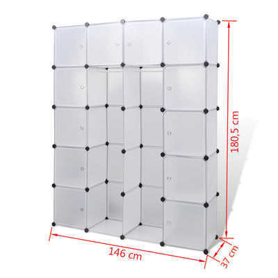 Dealsmate  Modular Cabinet 14 Compartments White 37x146x180.5 cm