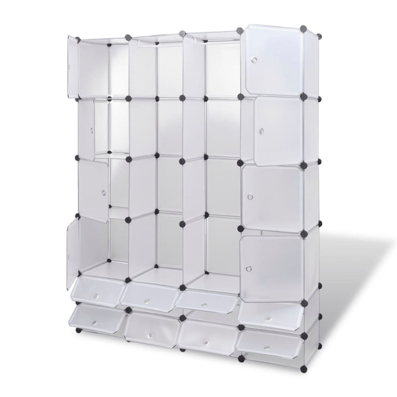 Dealsmate  Modular Cabinet 18 Compartments White 37x146x180.5 cm