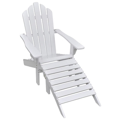 Dealsmate  Garden Chair with Ottoman Wood White