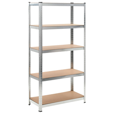 Dealsmate  5-Layer Storage Shelf Silver Steel&Engineered Wood