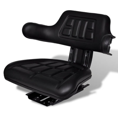 Dealsmate  Tractor Seat with Backrest Black