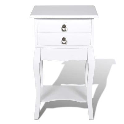 Dealsmate  Nightstand with 2 Drawers White
