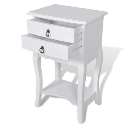 Dealsmate  Nightstand with 2 Drawers White