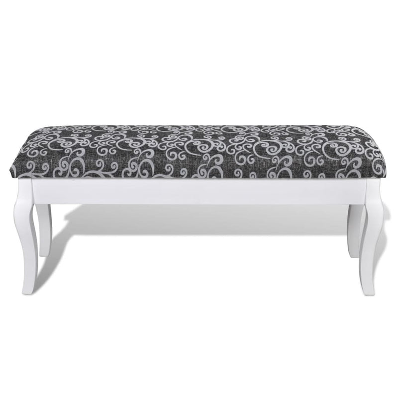 Dealsmate Cushioned Hocker for Dressing Table 2-Seater Black 110 cm