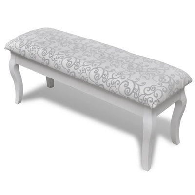 Dealsmate Cushioned Hocker for Dressing Table 2-Seater White 110 cm