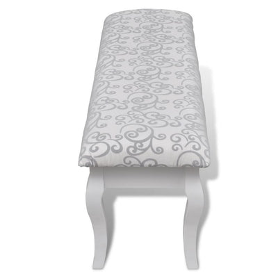 Dealsmate Cushioned Hocker for Dressing Table 2-Seater White 110 cm
