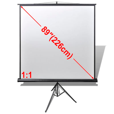 Dealsmate Manual Projection Screen with Height Adjustable Stand 160 x 160 cm 1:1