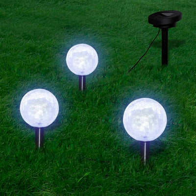 Dealsmate  Solar Bowl 3 LED Garden Lights with Spike Anchors & Solar Panel