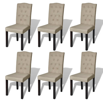 Dealsmate  Dining Chairs 6 pcs Camel Fabric