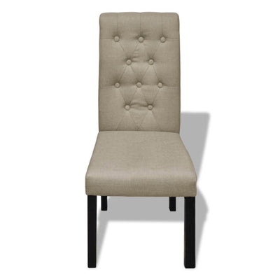 Dealsmate  Dining Chairs 6 pcs Beige Fabric
