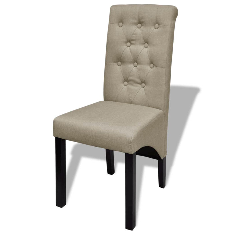 Dealsmate  Dining Chairs 6 pcs Beige Fabric