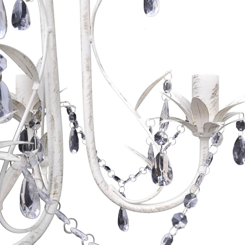 Dealsmate  Crystal Pendant Ceiling Lamp Chandelier Elegant White