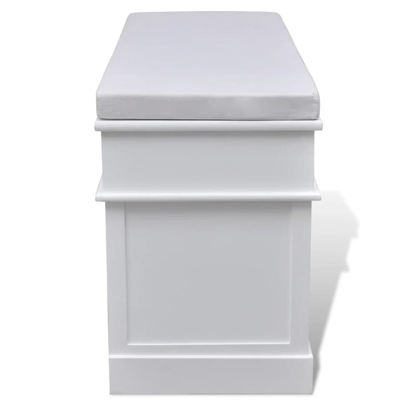 Dealsmate White Storage & Entryway Bench with Cushion Top 2 Draw 3 Crate