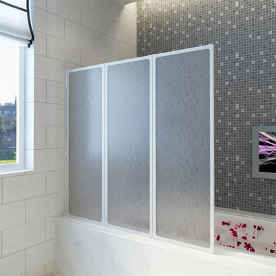 Dealsmate Shower Bath Screen Wall 141 x 132 cm 3 Panels Foldable