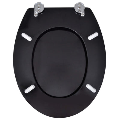 Dealsmate  WC Toilet Seat MDF Lid Simple Design Black