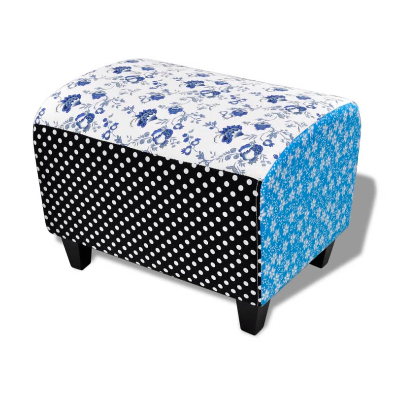 Dealsmate Patchwork Foot Stool Ottoman Country Living Style Flower Spot