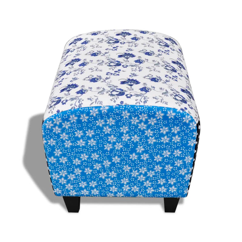 Dealsmate Patchwork Foot Stool Ottoman Country Living Style Flower Spot