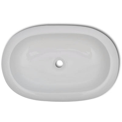Dealsmate  Luxury Ceramic Basin Oval-shaped Sink White 63 x 42 cm
