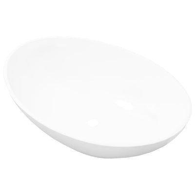 Dealsmate  Luxury Ceramic Basin Oval-shaped Sink White 40 x 33 cm