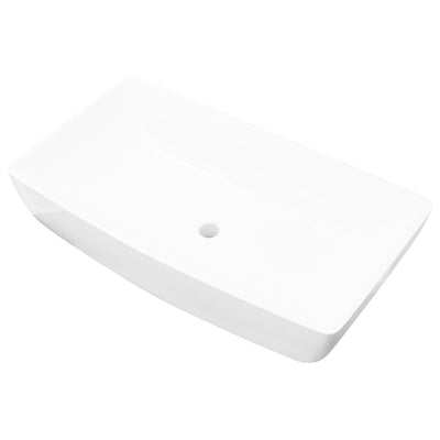 Dealsmate  Luxury Ceramic Basin Rectangular Sink White 71 x 39 cm