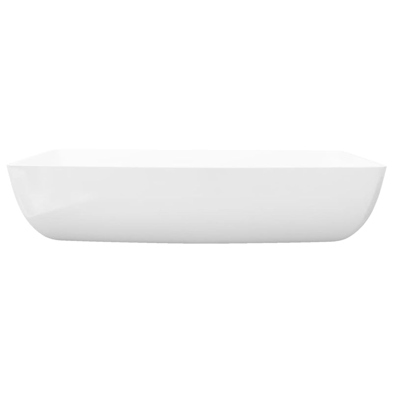 Dealsmate  Luxury Ceramic Basin Rectangular Sink White 71 x 39 cm