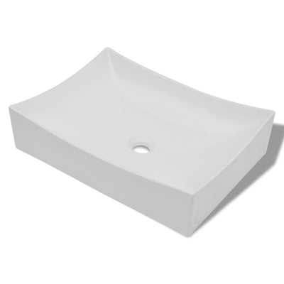 Dealsmate  Bathroom Ceramic Porcelain Sink Art Basin White High Gloss