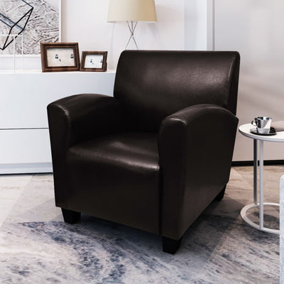 Dealsmate  Sofa Chair Dark Brown Faux Leather