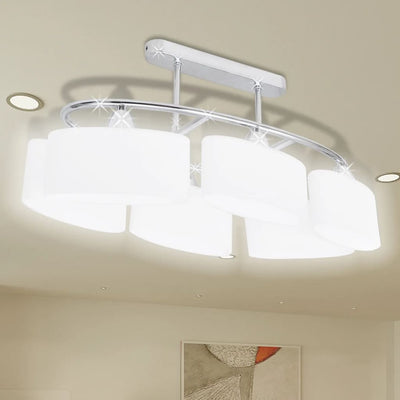 Dealsmate Ceiling Lamp with Ellipsoid Glass Shades for 6 E14 Bulbs