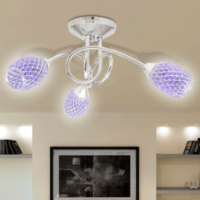Dealsmate Ceiling Lamp with Purple Acrylic Crystal Shades