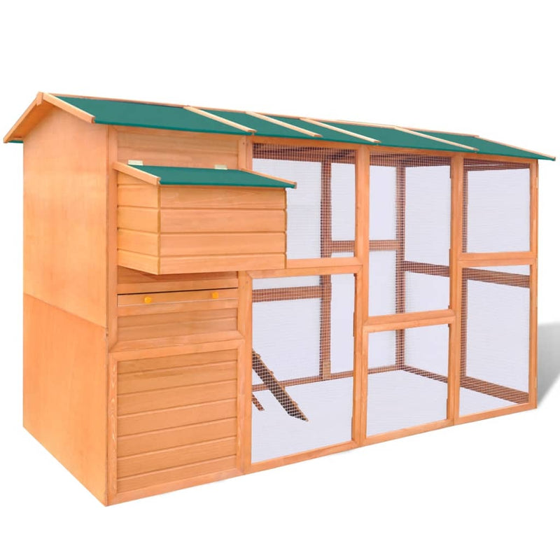 Dealsmate Outdoor Chicken Cage Hen House Large Space Wood