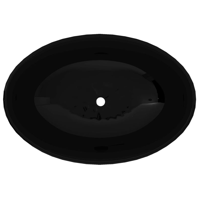 Dealsmate  Luxury Ceramic Basin Oval-shaped Sink Black 40 x 33 cm