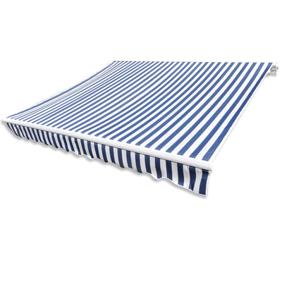 Dealsmate  Awning Top Sunshade Canvas Blue & White 6x3m 