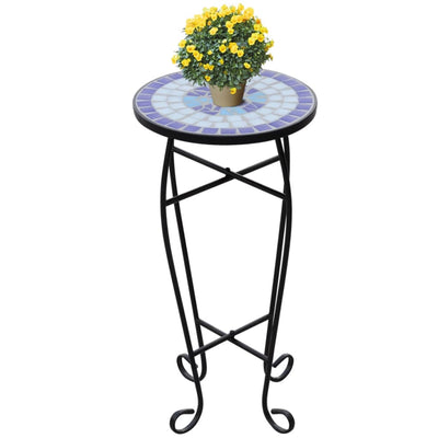 Dealsmate  Mosaic Plant Table Blue and White