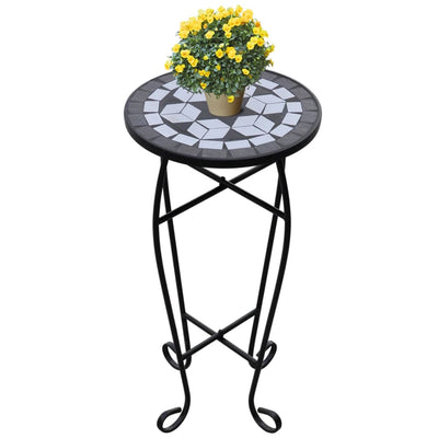 Dealsmate  Mosaic Plant Table Black and White