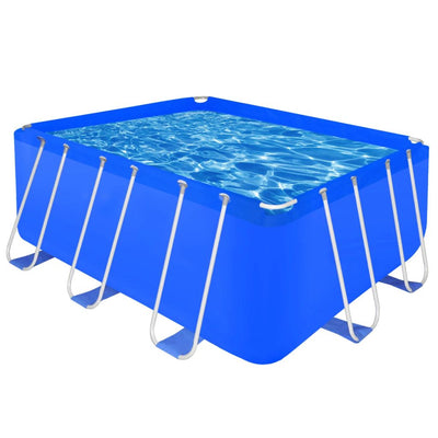 Dealsmate Above Ground Swimming Pool Steel Rectangular 400 x 207 x 122 cm