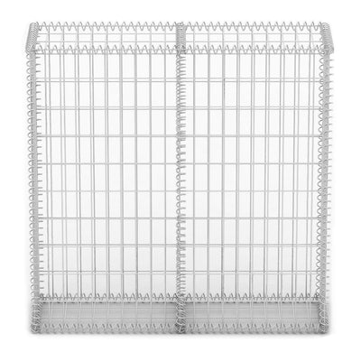 Dealsmate  Gabion Basket with Lids Galvanised Wire 100 x 100 x 30 cm