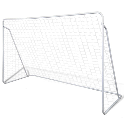 Dealsmate  Soccer Goal Post Net Set Steel 240 x 90 x 150 cm High-quality
