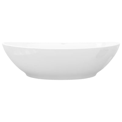 Dealsmate  Luxury Ceramic Basin Oval with Overflow and Faucet Hole