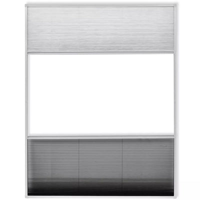 Dealsmate  Insect Plisse Screen Window Aluminium 160 x 110 cm with Shade