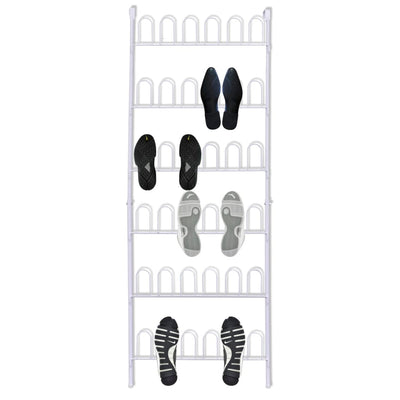 Dealsmate  Shoe Rack for 18 Pairs of Shoes Steel White