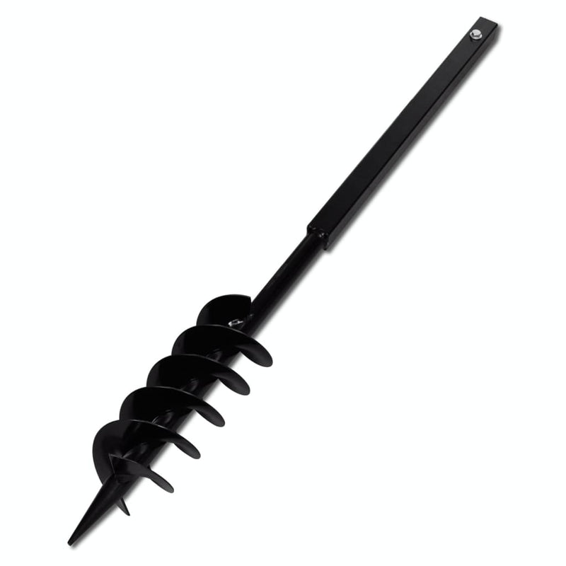 Dealsmate Ground Drill with Handle Auger Bit 100 mm Double Spirals Steel Black