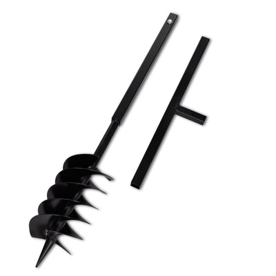 Dealsmate Ground Drill with Handle Auger Bit 150 mm Three Spirals Steel Black