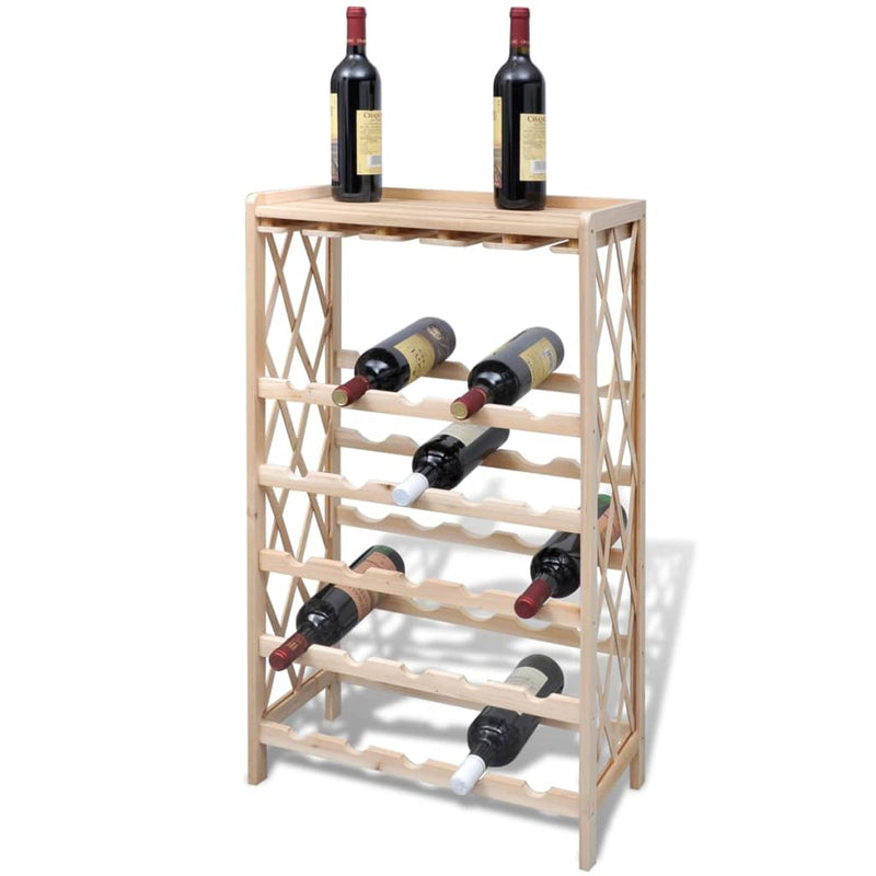 Dealsmate  Wine Rack for 25 Bottles Solid Fir Wood