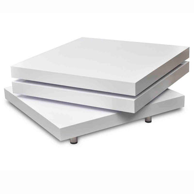 Dealsmate  Coffee Table 3 Tiers High Gloss White