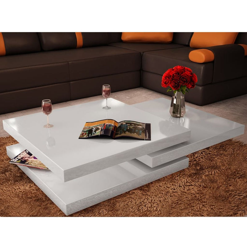 Dealsmate  Coffee Table 3 Tiers High Gloss White