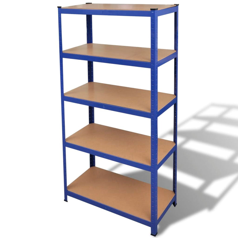Dealsmate  5-Layer Storage Shelf Blue Steel&Engineered Wood