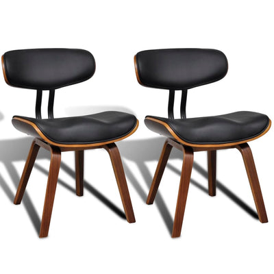 Dealsmate  Dining Chairs 2 pcs Bent Wood and Faux Leather