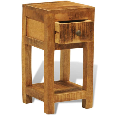 Dealsmate  Nightstand with 1 Drawer Solid Mango Wood