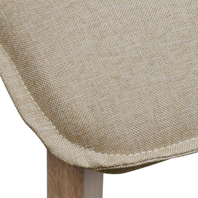 Dealsmate   Dining Chairs 2 pcs Beige Fabric and Solid Oak Wood