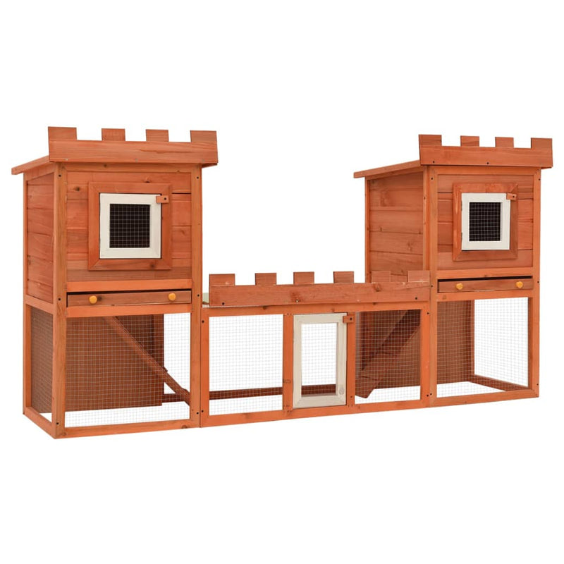 Dealsmate  Outdoor Large Rabbit Hutch House Pet Cage Double House